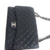 Chanel Black Caviar Maxi Double Flap Silver 15