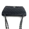 Chanel Black Caviar Maxi Double Flap Silver 22