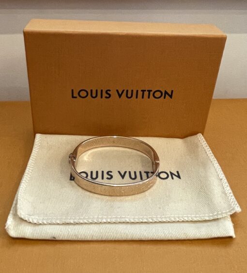 Louis Vuitton Brass Monogram Nanogram Cuff S Pink Gold 3