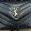 YSL Black College Large Quilted Leather V-Flap Shoulder Bag 31