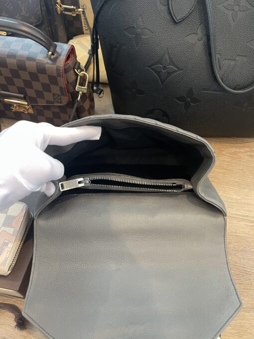 YSL Grey Leather Medium College Bag Chevron 7