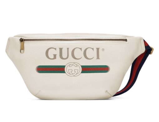 Gucci Large White/Off White Leather Bum Bag