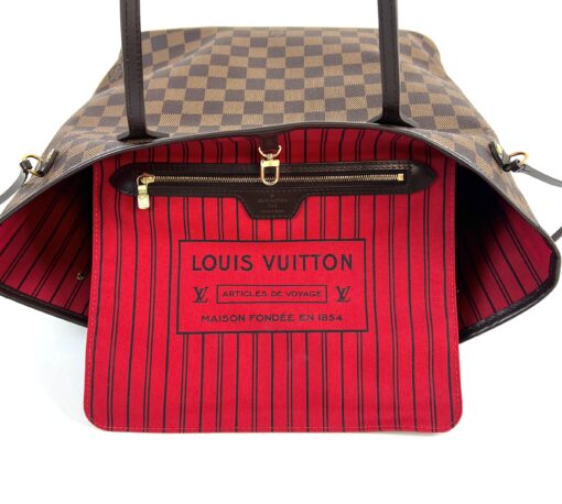 Louis Vuitton Neverfull MM Damier Ebene Canvas Red 26