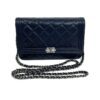 Chanel Dark Navy Blue Lambskin Boy WOC Silver Hardware 3