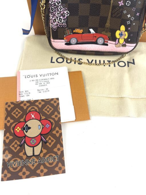 Louis Vuitton Damier Ebene 2019 Christmas Animation Mini Pochette Accessories Red 15