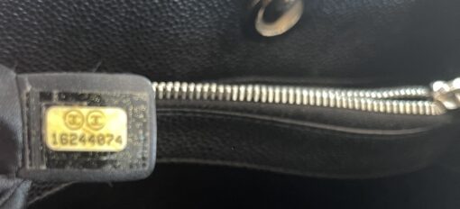 Chanel Black Caviar Leather GST Tote Silver 12