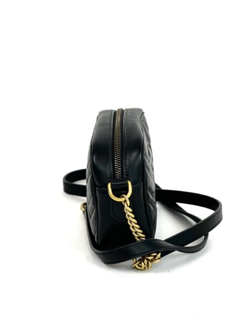 Gucci Black Mini Marmont Crossbody with Gold - Image 17