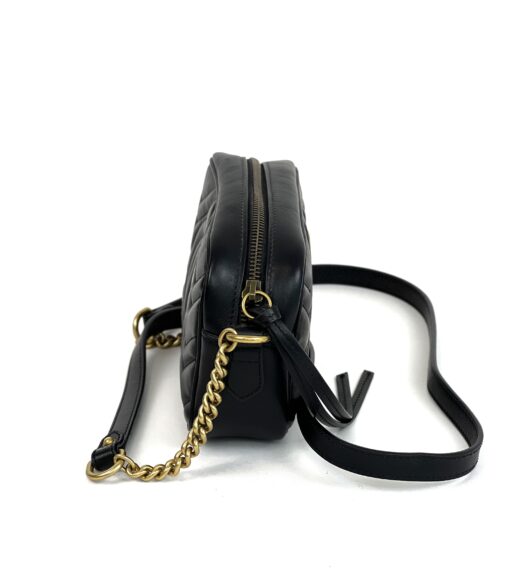 Gucci Black Mini Marmont Crossbody with Gold - Image 16