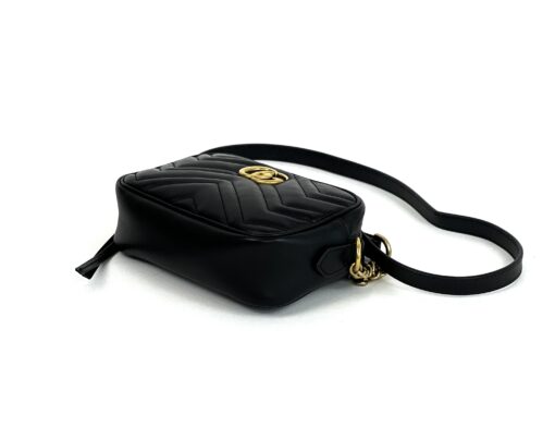 Gucci Black Mini Marmont Crossbody with Gold - Image 13