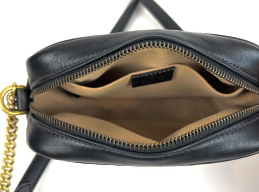 Gucci Black Mini Marmont Crossbody with Gold - Image 6