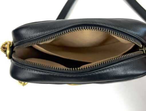 Gucci Black Mini Marmont Crossbody with Gold - Image 5