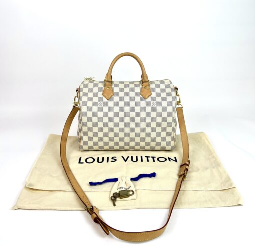 Louis Vuitton Azur Speedy 30 Bandouliere Crossbody or Satchel 23