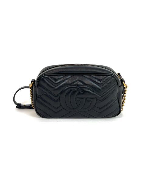 Gucci Black Marmont Small Matelassé Crossbody - Image 2