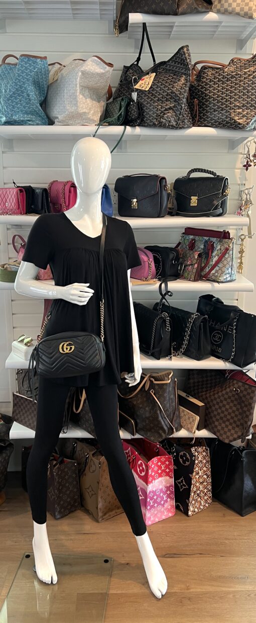 Gucci Black Marmont Small Matelassé Crossbody 3