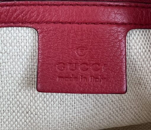 Gucci Pebbled Calfskin Medium Soho Flap Crossbody Vibrant Red GHW 16