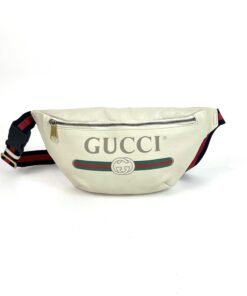 Gucci Large White/Off White Leather Bum Bag