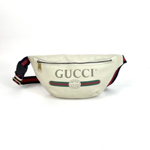 Gucci Large White/Off White Leather Bum Bag