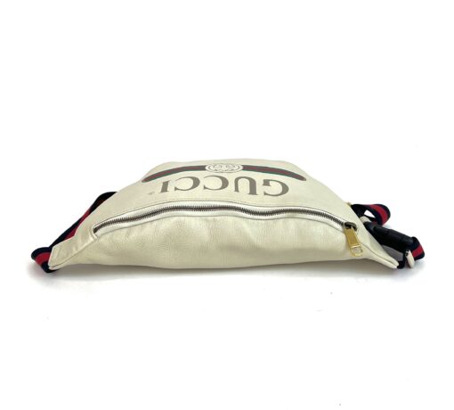 Gucci Large White/Off White Leather Bum Bag 8