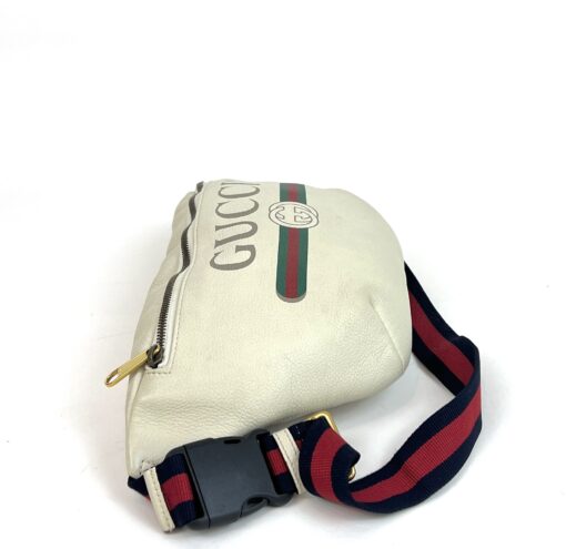 Gucci Large White/Off White Leather Bum Bag 10