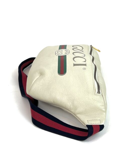 Gucci Large White/Off White Leather Bum Bag 5