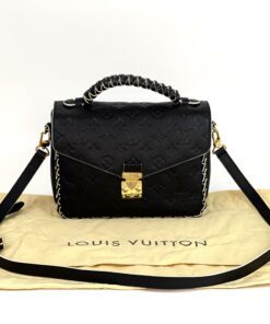 Louis Vuitton Braided Pochette Metis Monogram Empreinte Leather Black 2