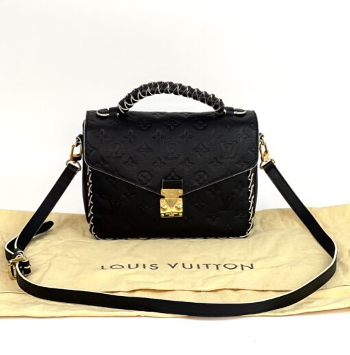 Louis Vuitton Braided Pochette Metis Monogram Empreinte Leather Black 3