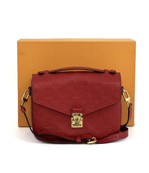 Louis Vuitton Pochette Metis Monogram Empreinte Leather Cerise Red 3
