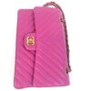 Chanel Hot Pink Medium Double Flap Chevron Lambskin Leather Bag with Gold Hardware 7