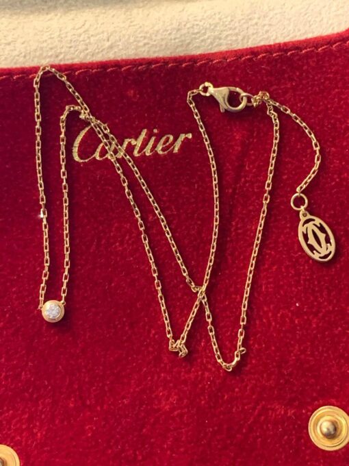 Cartier D’Amour Neclace 18k Yellow Gold .18 Carat Diamond 12