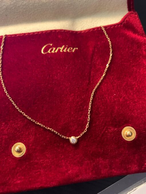 Cartier D’Amour Neclace 18k Yellow Gold .18 Carat Diamond 11