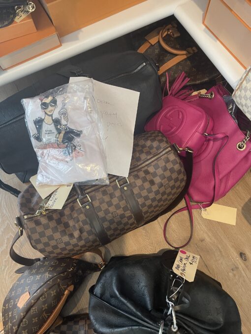 Bundle of 2 LV Keepall bags and 2 Pink Gucci Bags 24