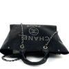 Chanel Medium Deauville Black Studded Logo Tote Bag 11