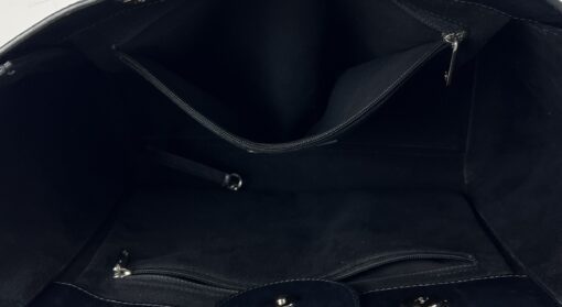 Chanel Medium Deauville Black Studded Logo Tote Bag 17