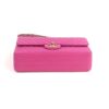 Chanel Hot Pink Medium Double Flap Chevron Lambskin Leather Bag with Gold Hardware 26