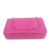 Chanel Hot Pink Medium Double Flap Chevron Lambskin Leather Bag with Gold Hardware 25