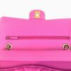 Chanel Hot Pink Medium Double Flap Chevron Lambskin Leather Bag with Gold Hardware 24