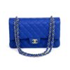 Chanel Royal Blue Medium Double Flap Lambskin Leather Bag with Gold