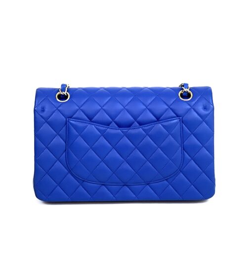 Chanel Royal Blue Medium Double Flap Lambskin Leather Bag with Gold 4