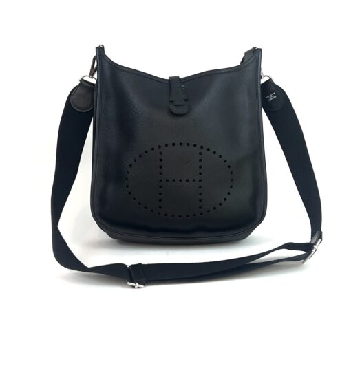 Hermes Evelyne PM Black Epsom Leather Silver 2011