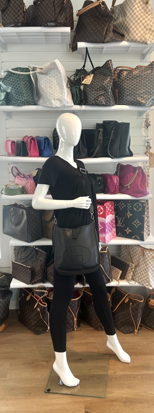 Hermes Evelyne PM Black Epsom Leather Silver 2011 - Image 8