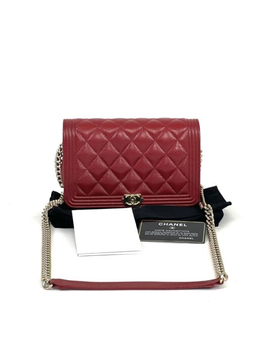 Chanel Boy WOC Red Caviar Quilted GHW 2019 - Image 3