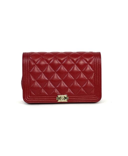 Chanel Boy WOC Red Caviar Quilted GHW 2019 - Image 20