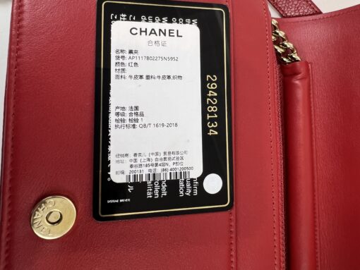 Chanel Boy WOC Red Caviar Quilted GHW 2019 6