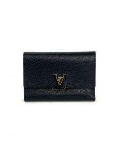 Louis Vuitton Black Pink Taurillon Capucines Compact Wallet