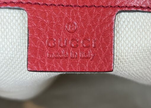 Gucci Soho Pebbled Leather Chain Medium Shoulder Bag Red 15