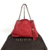 Gucci Soho Pebbled Leather Chain Medium Shoulder Bag Red 2