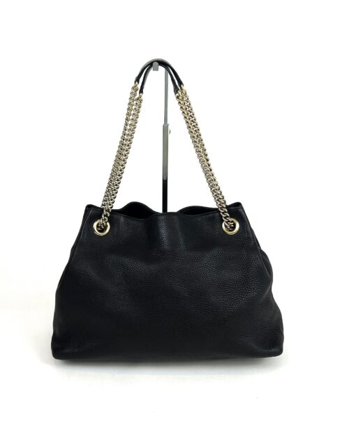 Gucci Soho Pebbled Leather Chain Medium Shoulder Bag Black 12