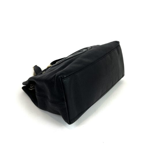 Gucci Soho Pebbled Leather Chain Medium Shoulder Bag Black 16