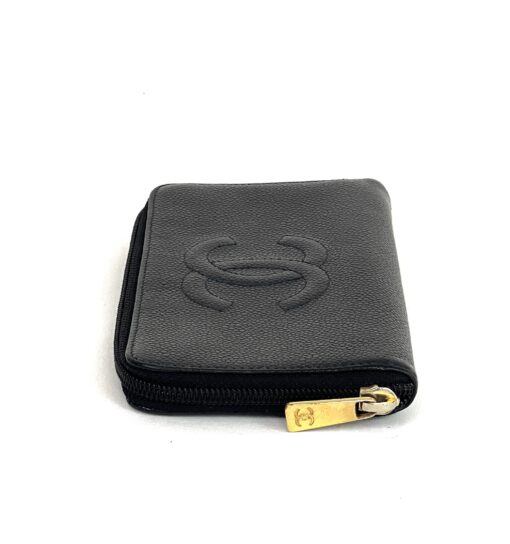 Chanel Black Leather Timeless Zippy Wallet 11