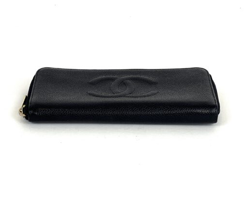 Chanel Black Leather Timeless Zippy Wallet 10